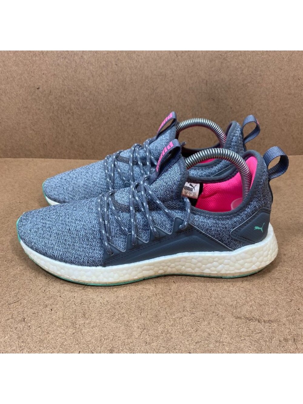 Puma NRGY Neko Knit Ignite Softfoam Running Shoes Womens Size 9 Gray Pink